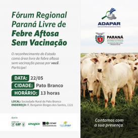 Fórum Regional Paraná Livre de Febre Aftosa Sem Vacinação