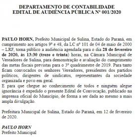 Audiência Pública - Metas Fiscais 3º Quadrimestre 2019