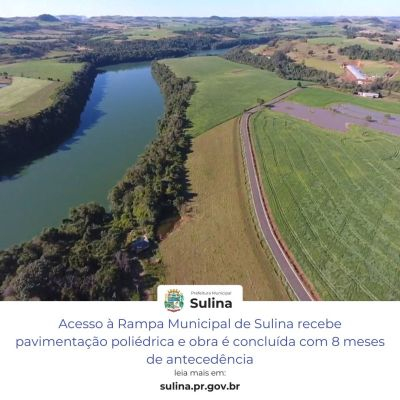 Acesso à Rampa Municipal de Sulina recebe pavimentação poliédrica e obra é concluída com 8 meses de antecedência