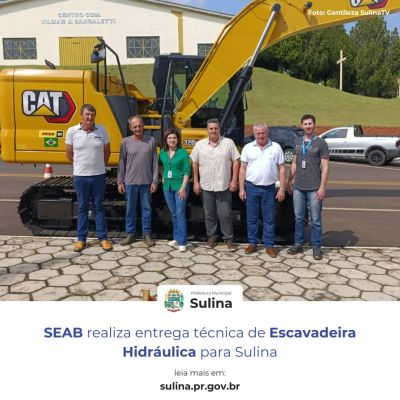 SEAB realiza entrega técnica de escavadeira hidráulica para Sulina