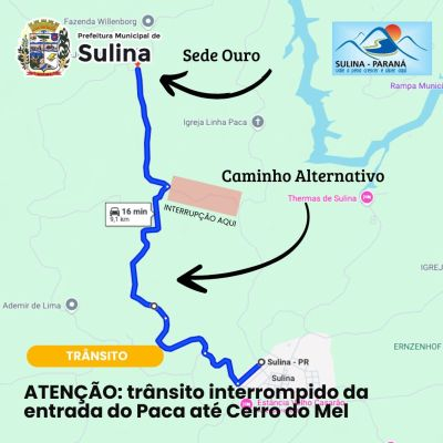 Interdição de trânsito no acesso à Sede Ouro nesta quinta-feira (22/05/2025)