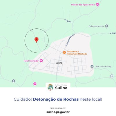Aviso - Detonação de rochas