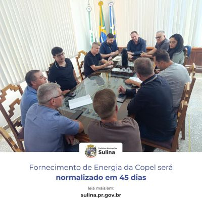 Fornecimento de Energia da Copel será normalizado em 45 dias