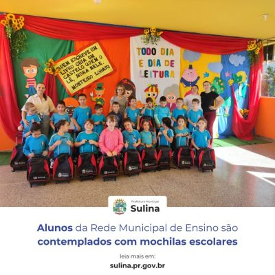 Alunos da Rede Municipal de Ensino são contemplados com mochilas escolares