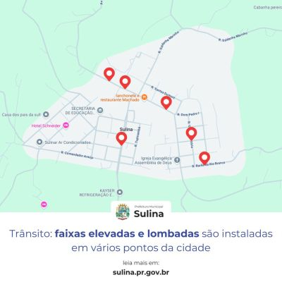 Prefeitura instala faixas elevadas e lombadas para mais segurança no trânsito de Sulina
