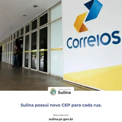 ATENÇÃO, MORADORES DE SULINA! NOVIDADES SOBRE O NOSSO CEP